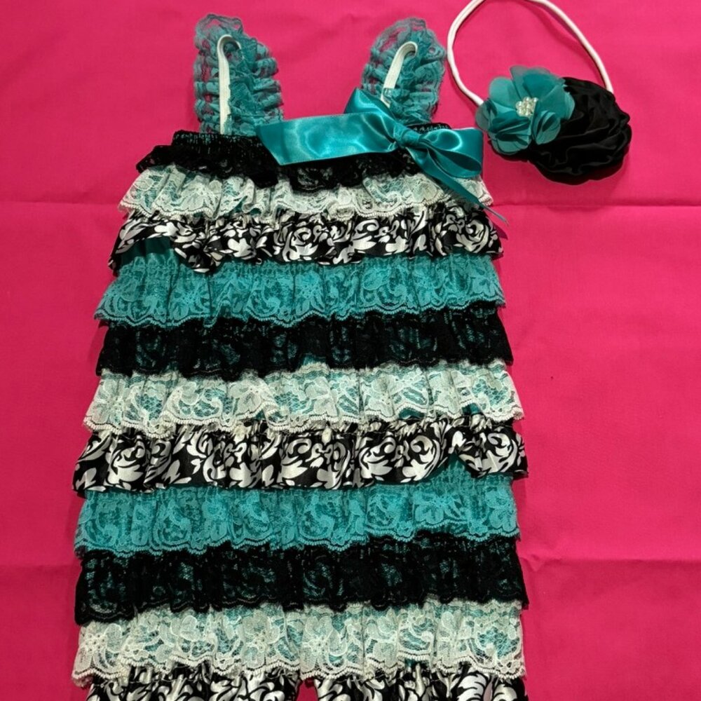 Lace and Satin Girls Petti Romper